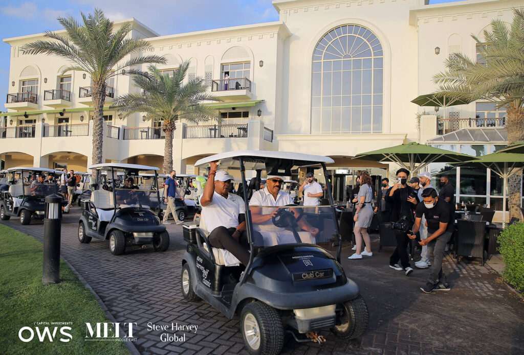 Golfers in their golf carts